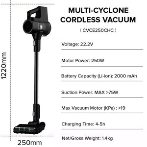 Cornell CVCE250CHC Handheld Cordless Vacuum Powerful 19KPa Suction