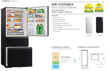 Load image into Gallery viewer, Mitsubishi MR-CGX56EX Bottom Freezer Refrigerator (3 Door)